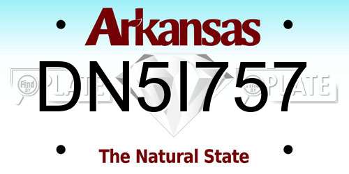 DN5I757 Arkansas License Plate