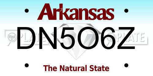 DN5O6Z Arkansas License Plate