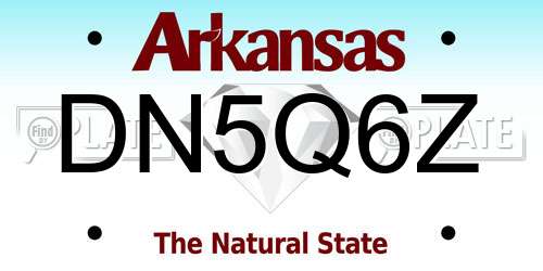 DN5Q6Z Arkansas License Plate