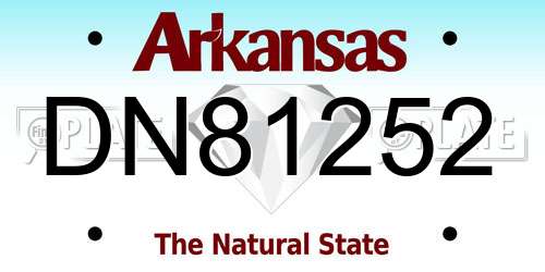 DN81252 Arkansas License Plate