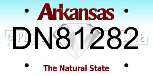 DN81282 Arkansas License Plate