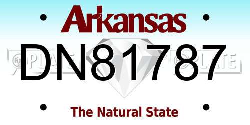 DN81787 Arkansas License Plate