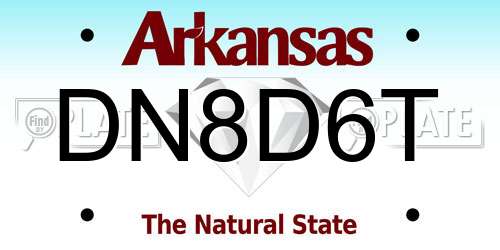 DN8D6T Arkansas License Plate