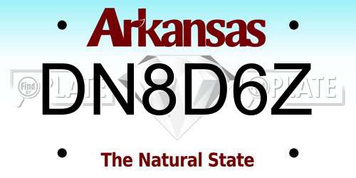 DN8D6Z Arkansas License Plate