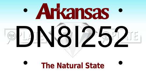 DN8I252 Arkansas License Plate