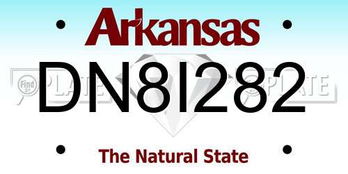DN8I282 Arkansas License Plate