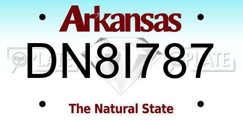DN8I787 Arkansas License Plate