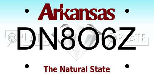 DN8O6Z Arkansas License Plate