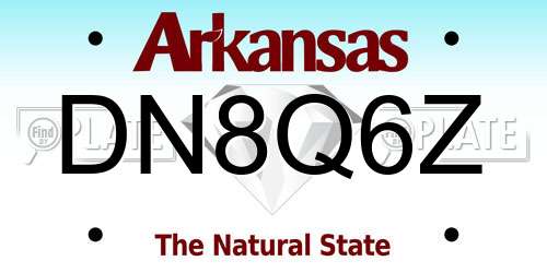 DN8Q6Z Arkansas License Plate