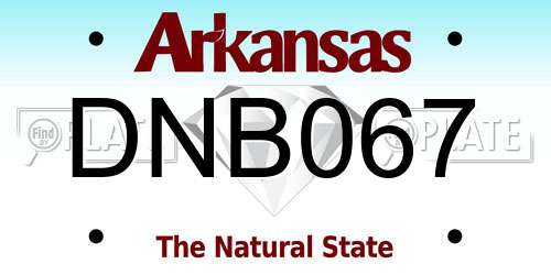 DNB067 Arkansas License Plate
