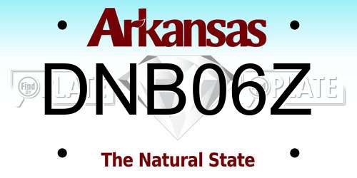 DNB06Z Arkansas License Plate