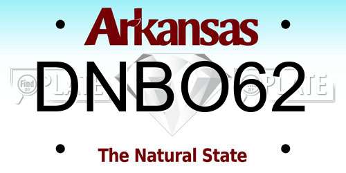 DNBO62 Arkansas License Plate