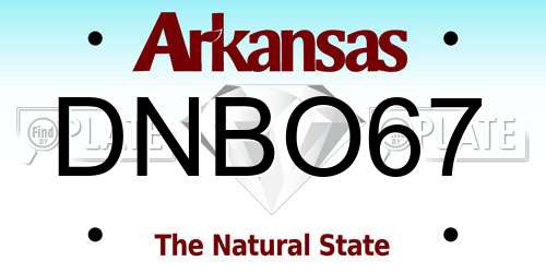 DNBO67 Arkansas License Plate