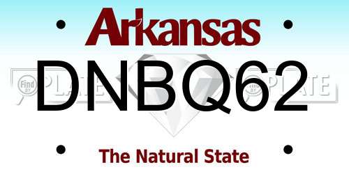 DNBQ62 Arkansas License Plate
