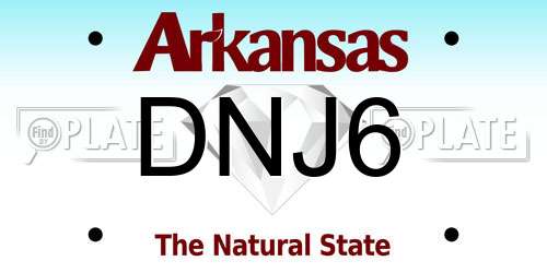 DNJ6 Arkansas License Plate