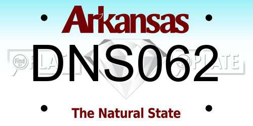 DNS062 Arkansas License Plate