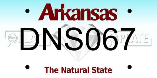 DNS067 Arkansas License Plate