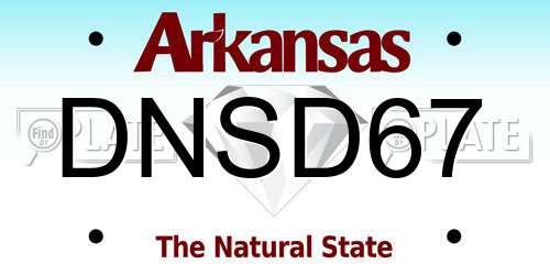 DNSD67 Arkansas License Plate