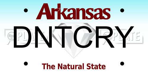DNTCRY Arkansas License Plate