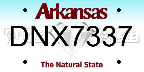 DNX7337 Arkansas License Plate