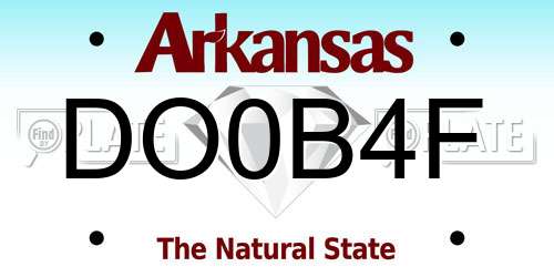 DO0B4F Arkansas License Plate