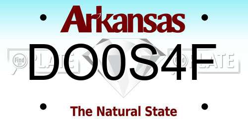 DO0S4F Arkansas License Plate