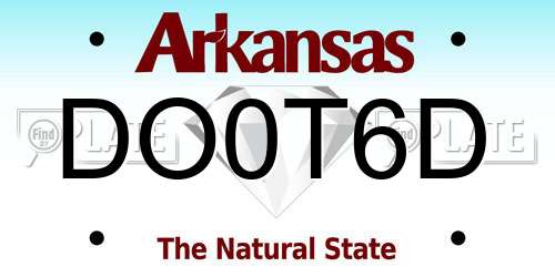DO0T6D Arkansas License Plate