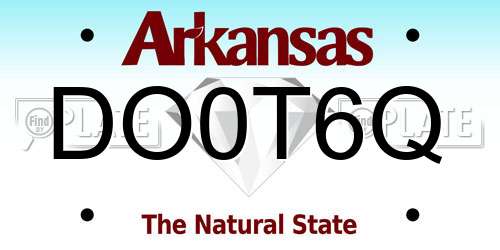 DO0T6Q Arkansas License Plate