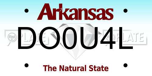 DO0U4L Arkansas License Plate