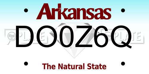 DO0Z6Q Arkansas License Plate