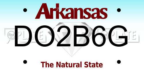 DO2B6G Arkansas License Plate