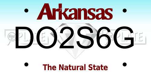 DO2S6G Arkansas License Plate