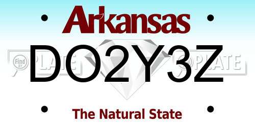 DO2Y3Z Arkansas License Plate