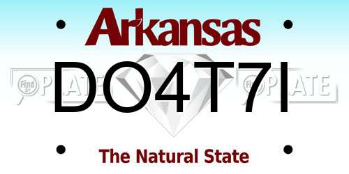 DO4T7I Arkansas License Plate