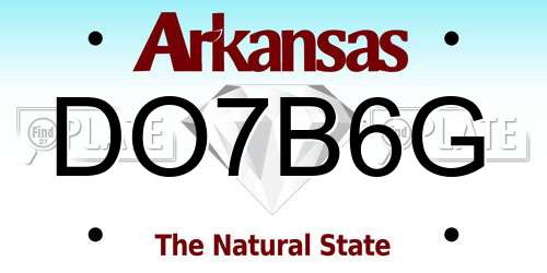 DO7B6G Arkansas License Plate