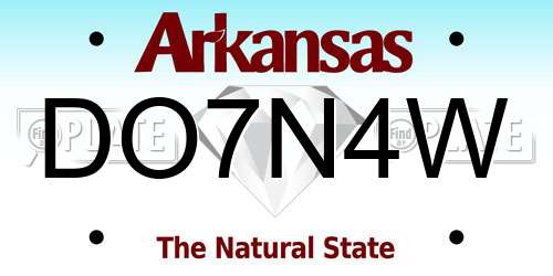 DO7N4W Arkansas License Plate