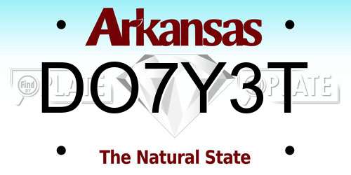 DO7Y3T Arkansas License Plate
