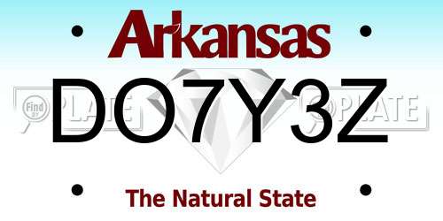 DO7Y3Z Arkansas License Plate
