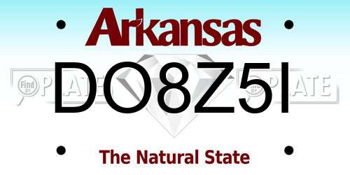 DO8Z5I Arkansas License Plate
