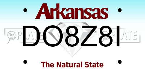 DO8Z8I Arkansas License Plate