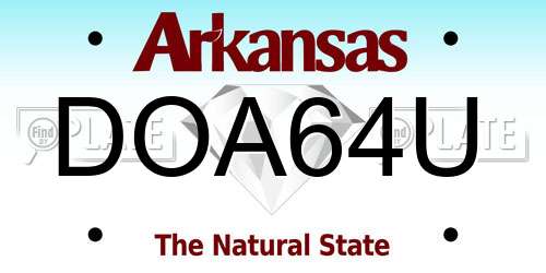 DOA64U Arkansas License Plate