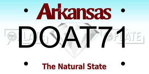 DOAT71 Arkansas License Plate