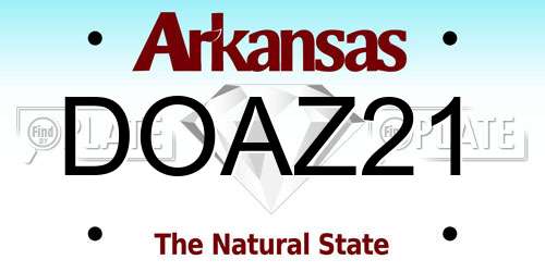 DOAZ21 Arkansas License Plate