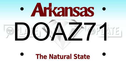 DOAZ71 Arkansas License Plate