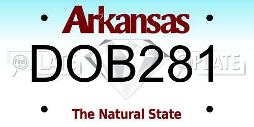DOB281 Arkansas License Plate