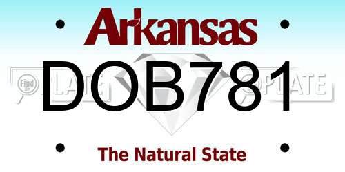 DOB781 Arkansas License Plate