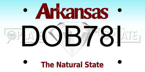 DOB78I Arkansas License Plate