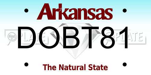 DOBT81 Arkansas License Plate