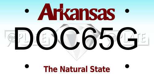DOC65G Arkansas License Plate