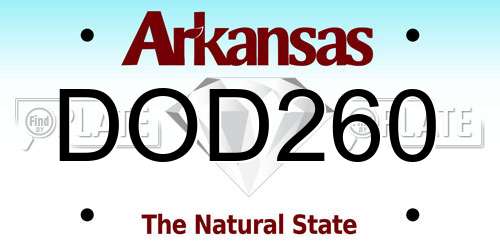 DOD260 Arkansas License Plate